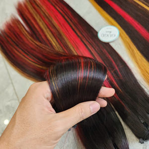 100% Extensions de cheveux de bébé soyeux humains longue durée paquet brut cuticule alignée os droit origine vietnamienne couleur de surbrillance - Product Image 4