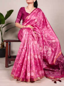 Sari Kanjivaram élégant avec tissage Zari classique et blouse non cousue, fournisseur en gros de vêtements ethniques à la mode en vrac - Product Image 2