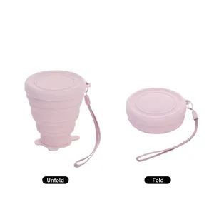 Thân thiện với môi tùy chỉnh Silicone gấp Cup xách tay ráp gấp Mug Cup