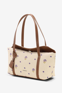 Bolso de Hombro de Lona con Estampado Floral, Cierre de Cremallera, Fabricación OEM/ODM, Marca Privada - Product Image 1
