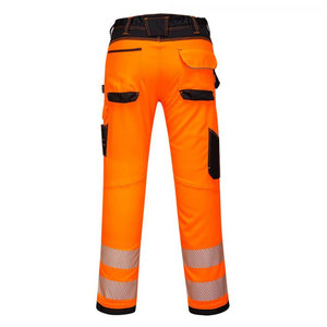 2025 Hi Vis Men's Workwear Canvas Pants Zipper <b>Fly</b> High Quality Reflective <b>Tapes</b> Breathable Mid Outdoor Vintage Work Trousers - Product Image 3