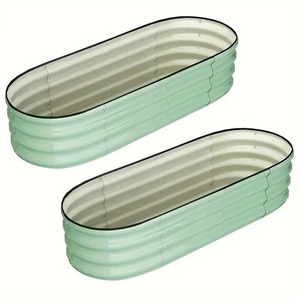 Jardinière à godets en métal galvanisé robuste pour grandes plantes d'intérieur ou fleurs d'extérieur dans un cadre rustique - Product Image 4