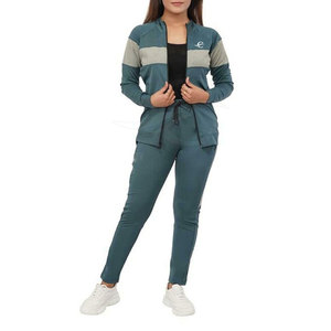 Chándal de invierno con capucha para mujer de diseño personalizado, tela de lona tejida transpirable de alta calidad, Color sólido, informal para exteriores, bajo - Product Image 3