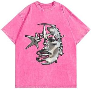 เสื้อยืดคอตตอนทรงบ็อกซี่โอเวอร์ไซส์สไตล์วินเทจสำหรับทุกเพศ ล้างสีแบบแอซิดวอช คอเต่า พร้อมลายกราฟิกพิมพ์แบบ DTG ตามสั่ง เสื้อยืดสำหรับทุกเพศ - Product Image 1