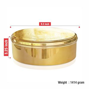 กล่องเครื่องเทศทองเหลืองทำด้วยมือออกแบบให้สวยงามสลักเครื่องเทศกล่องโลหะทรงกลมที่มีสัมผัสสีทอง - Product Image 5