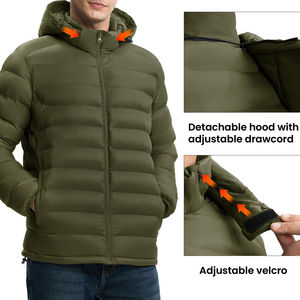 Veste matelassée pour homme, vente chaude de l'été, épaisse, légère, logo personnalisé, hiver, luxe, grande taille, unie, veste d'extérieur, 2026 - Product Image 5