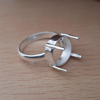 Bague classique en argent sterling 925 avec sertissage pré-découpé pour collet de 7-30 mm, accessoires de joaillerie en métal moulé, ravissante
