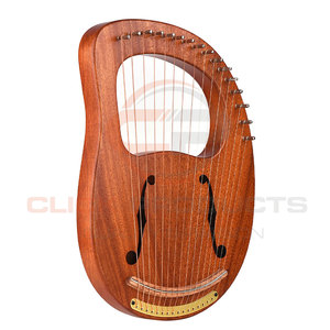 Harpe Lyre en bois Cordes en métal en bois couleur bois de rose Instruments de musique Harpes Lyre - Product Image 1