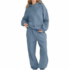 Ensemble de survêtement pour femme, coupe ajustée, à capuche, pour l'hiver, de haute qualité, pour le yoga, le pilates, entraînement, séchage rapide, léger, polyester/coton - Product Image 1