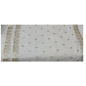 Tela Georgette de viscosa pesada de diseñador para vestidos y Dupatta que hace tela bordada PARA VENTA DE EXPORTACIÓN - Product Image 1