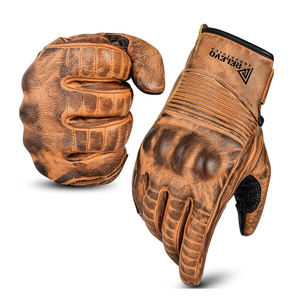 Gants en cuir ciré simples, nouveau design, logo personnalisé, gants de moto en cuir ciré, compatibles avec les écrans tactiles, moto - Product Image 6