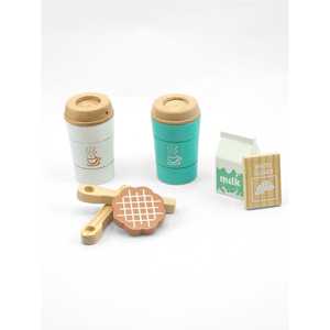 ชุดของเล่นร้านกาแฟไม้ UATOYS ชุดของเล่นเครื่องดื่มกาแฟสำหรับเด็ก ของเล่นเฟอร์นิเจอร์ - Product Image 2