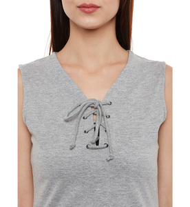 Camiseta sin mangas en blanco de algodón de Color gris personalizada de alta calidad para mujer, camiseta sin mangas musculosa para mujer, camiseta sin mangas con espalda abierta para entrenamiento - Product Image 6