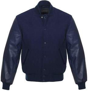 Cuerpo de lana 100% personalizado con mangas de cuero puro, cuello levantado, estilo callejero, chaqueta de béisbol universitaria para hombres, envío DDP - Product Image 6