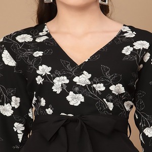 À la mode taille haute femmes brodé combinaison ensemble tissu éponge tissé tissage bureau dame Style motif quotidien porter formel - Product Image 6