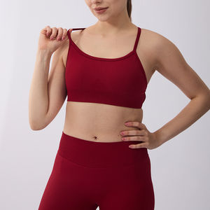Nouvel arrivage de shorts de soutien-gorge de sport sans couture et sans coutures pour le yoga ensemble d'entraînement pour femmes bretelles croisées grande taille - Product Image 4