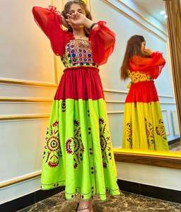 ชุดเดรส kuchi ชนเผ่าวินเทจสไตล์อัฟกานิสถาน/ปากีสถานชุดปาร์ตี้ kuchi แบบดั้งเดิมหลากสีชุดเดรส3020โคจิ - Product Image 6