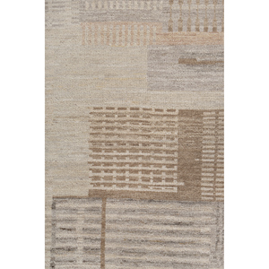 Tapis en laine noué à la main Blythe Gold 9x12, motif abstrait rectangulaire en puzzle pour entrée, chambre ou couloir - LSEA-1366 - Product Image 3