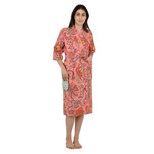 Vestido Kimono Boho de Verano, Tejido Suave de Algodón con Estampado de Flores de Durazno, Ropa Casual para Mujer - Product Image 1