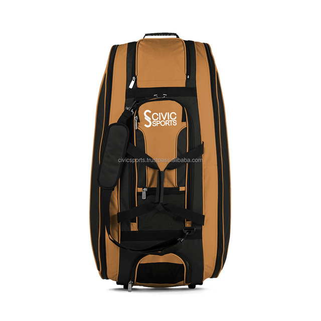 Customized Large Capacity Rolling Backpack for Baseball Softball Unisex Polyester Lining Separate Shoe Space Features