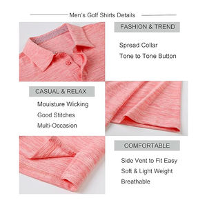 Chemises de golf pour hommes les plus populaires pour hommes Polo coupe sèche à manches courtes avec chemise à col de haute qualité et de qualité supérieure 100% polyester - Product Image 4