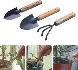 มินิสวน Potting เครื่องมือด้ามไม้พลั่วคราดพลั่วมัลติฟังก์ชั่ในครัวเรือนพืชสวนเครื่องมือ - Product Image 2