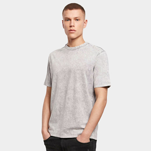 Camiseta lavada con ácido para hombre, camisetas vintage de gran tamaño con dobladillo rasgado, Camiseta de algodón 2025 100% para hombre, Camiseta holgada estampada - Product Image 3