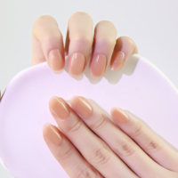 Faux ongles à presser en ABS, couleur nude, pré-conçus, pour doigts