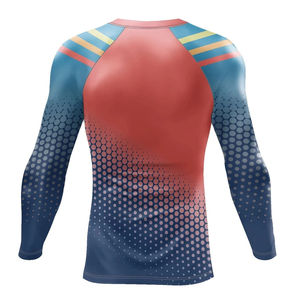 Rashguard de compression MMA pour hommes, logo personnalisé, impression par transfert thermique, manches longues, coton/polyester, respirant, séchage rapide, col rond, toutes tailles - Product Image 2