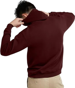 Wholesale <b>Men's</b> Maroon Hoodies | Casual Sweatshirts Manufacturer - Product Image 2