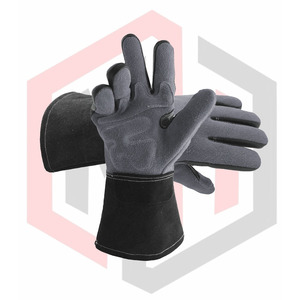 Ergonomic Industrial Anti-Chemical Leather Gloves with Reinforced Palm Extended Wrist Guard <b>7</b> oz Thickness 16INCH Length - Product Image 5