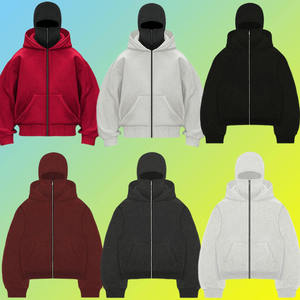 Sweat à capuche double Ninja pour homme Masque complet zippé lourd GSM Fleece Spring Season hoodies - Product Image 6