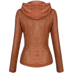 Nouvelle veste bomber en cuir épais formelle pour femmes, respirante, d'hiver, à fermeture éclair courte, ODM - Product Image 3
