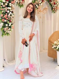 Designer Women's Elegant Heavy Georgette Anarkali Salwar with Embroidered Dupatta Quick Dry Work Gown for Weddings and Parties - Product Image 3