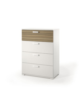 Terraneo 4-Drawer Dresser Metal Runners <b>Chest</b> Drawers Modern Freestanding Clothes <b>Storage</b> Ergonomic Handles Melamine Wood Made - Product Image 1