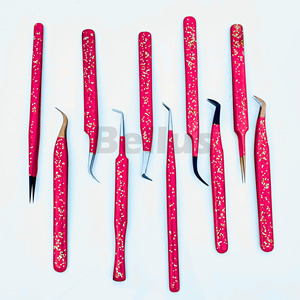 Pince à cils de salon Diamond Edge Pince à épiler en acier Nano Grip de haute précision avec logo privé Fourniture directe d'usine en gros - Product Image 5