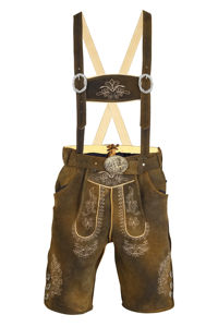 Cuero auténtico Lederhosen alemán Trachten bávaro tradicional Oktoberfest hombres personalizado corto Kurze Lederhose para hombres - Product Image 3