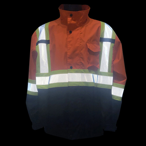 แจ็กเก็ต Hi VIS ฝนเปลือกนิ่มทำจากโพลีเอสเตอร์ Wholesale100 % กันน้ำสะท้อนแสงมองเห็นได้ชัดเจนพร้อมตาข่ายด้านในสำหรับทุกเพศ - Product Image 3