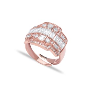 Baguette Stone Elegant Design Adjustable <b>Ring</b> Turkish Handmade Wholesale <b>925</b> Sterling <b>Silver</b> Jewelry - Product Image 2