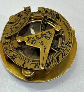 Vintage Style Maritime Solid Brass Sundial <b>Compass</b> Nautical Marine Brass Sundial Marine Gift OEMODM Custom Supply - Product Image 3