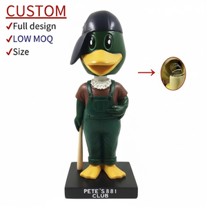 Schnelle Lieferung Harz-Handwerk Fabrikhersteller, Lustige Enten-Maskottchen Wackelkopffiguren, Maßgefertigte Wackelkopf Personalisierte Skulptur - Product Image 3