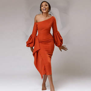 ชุดราตรีไซส์ใหญ่ แขนทรงโคมไฟ แต่งระบาย ทรงบอลกาวน์ ทรงเอไลน์ ทรงเข้ารูป เอวทรงเอ็มไพร์ สำหรับงานเลี้ยงอย่างเป็นทางการ ยาว ไซส์ XL - Product Image 4