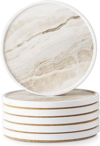 new arrival Onyx look resin round tray solid faux stone serving plate decorative coaster platter vanity <b>organiser</b> - Product Image 2