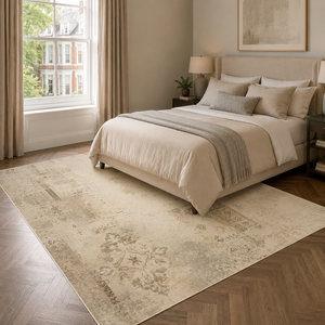 Netline Home Westward Watercolour Soft <b>White</b> Abstract Washable <b>Rug</b> - Product Image 3