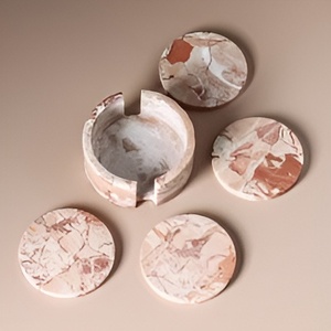 Modern White <b>Marble</b> <b>Coasters</b> Quality Stone <b>Coaster</b> Pads Hexagon Shape Personalized Wholesale Good Quality Stone <b>Coaster</b> Mats Hot - Product Image 3