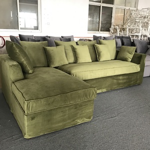 MRS WOODS vendita calda moderna classica componibile Chesterfield divano in velluto verde mobili <span class=keywords><strong>soggiorno</strong></span> - Product Image 3