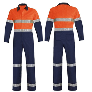 Overoles de seguridad de alta visibilidad preencogidos de algodón 100% de alta calidad, impermeables, ropa de trabajo mecánica hecha en India - Product Image 1