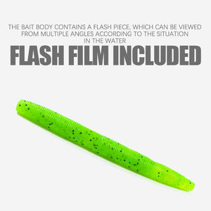 Água Doce Rocha Pilha Pesca 105mm 6.3g Isca Macia Isca De Plástico Worm Lure Pesca Silicone Worm Flutuante Macio Worm Lure para Bass Trout - Product Image 2