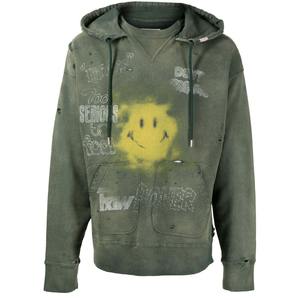 Logo personnalisé 450gsm Sweats à capuche brodés lourds avec patch vintage Sweats à capuche vieillis pour hommes - Product Image 3