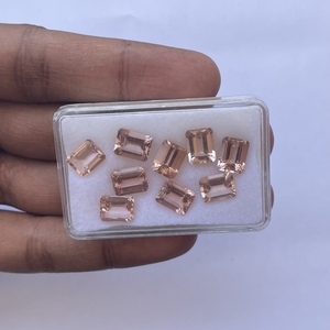 8mm 10mm 12mm melocotón Natural morganita Esmeralda Octágono corte facetado piedra preciosa suelta venta al por mayor joyería suelta hacer anillos colgante - Product Image 1